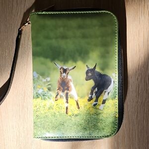 CLEARANCE Cute Goat Clutch With Notepad And Wrist Strap - New W/O Tags